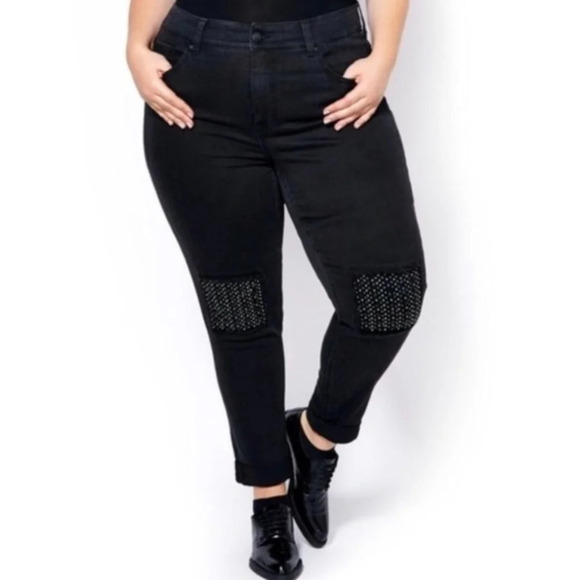 Melissa McCarthy Seven7 Studded Plus Size Skinny Jeans Size 16 - Picture 1 of 13